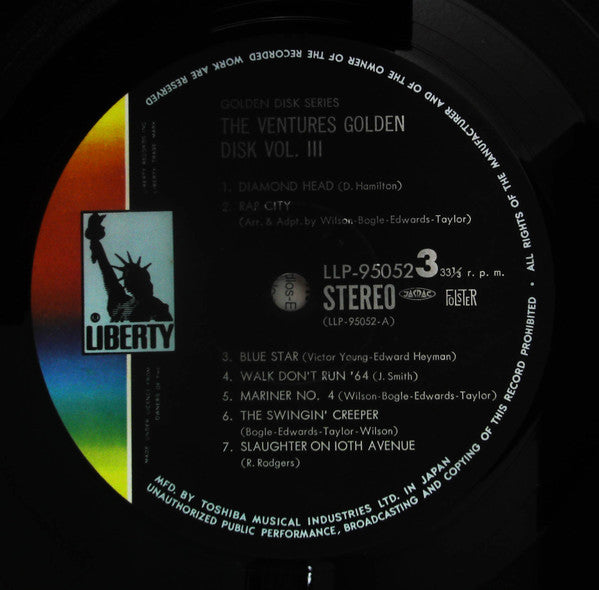 The Ventures - Golden Disk Vol.3 (2xVinyl, LP, Compilation, Stereo) Good Plus (G+) / Very Good (VG)