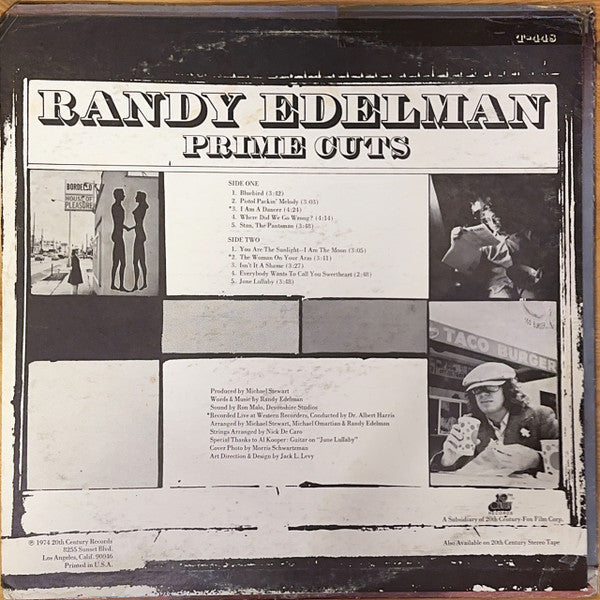 Randy Edelman - Prime Cuts (Vinyl, LP, Album, Stereo) Very Good Plus (VG+) / Good Plus (G+)