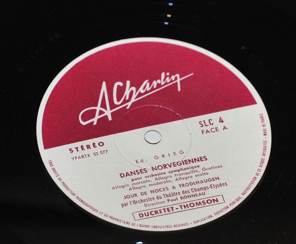 Edvard Grieg - Danses Norvegiennes - Jour de Noces à Trodlhaugen - Mélodies Norvégiennes (Vinyl, LP, Album, Stereo) Very Good (VG) / Very Good (VG)