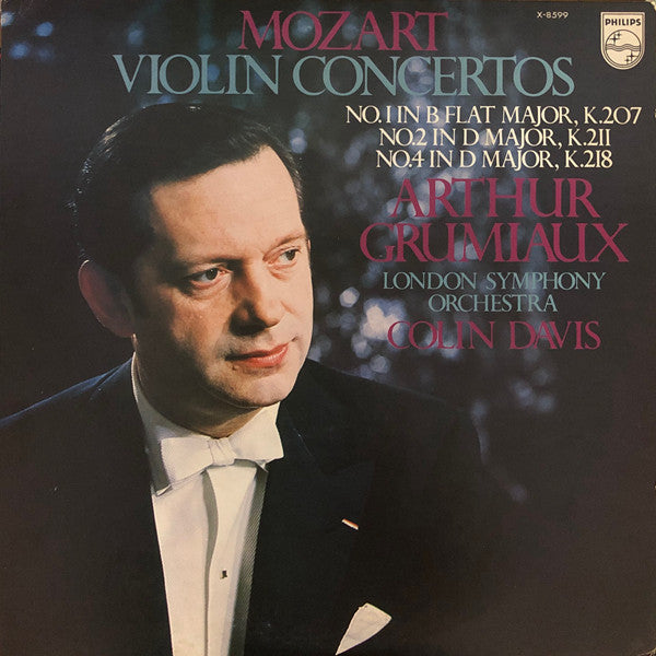 Wolfgang Amadeus Mozart - Violin Concertos: No.1 In B Flat Major, K.207 / No.2 In D Major, K.211 / No.4 In D Major, K.218 (Vinyl, LP, Compilation, Stereo) Very Good Plus (VG+) / Very Good (VG)