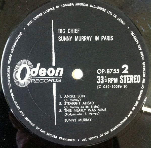 Sunny Murray - Big Chief - Sunny Murray In Paris (Vinyl, LP, Album) Very Good Plus (VG+) / Very Good Plus (VG+)