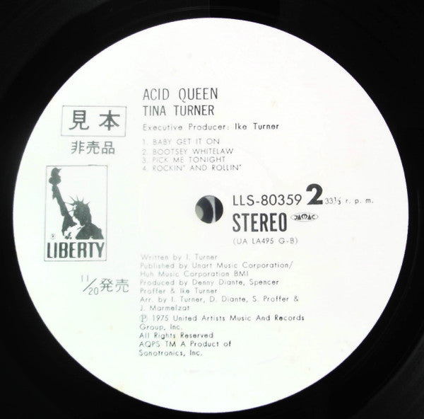 Tina Turner - Acid Queen (Vinyl, LP, Album, Promo) Very Good Plus (VG+) / Very Good Plus (VG+)