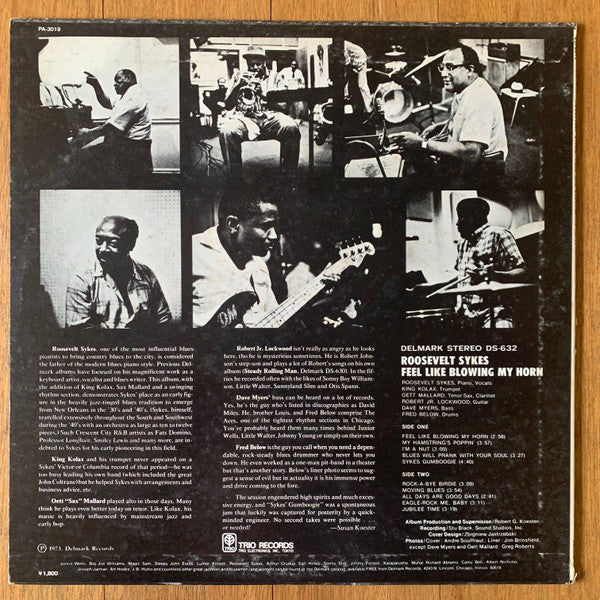 Roosevelt Sykes - Feel Like Blowing My Horn (Vinyl, LP, Album, Stereo) Near Mint (NM or M-) / Very Good Plus (VG+)