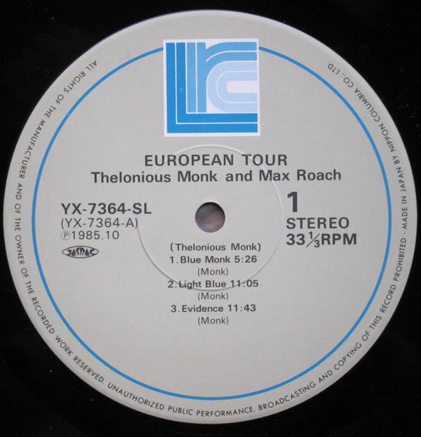 Thelonious Monk - European Tour (Vinyl, LP, Compilation)