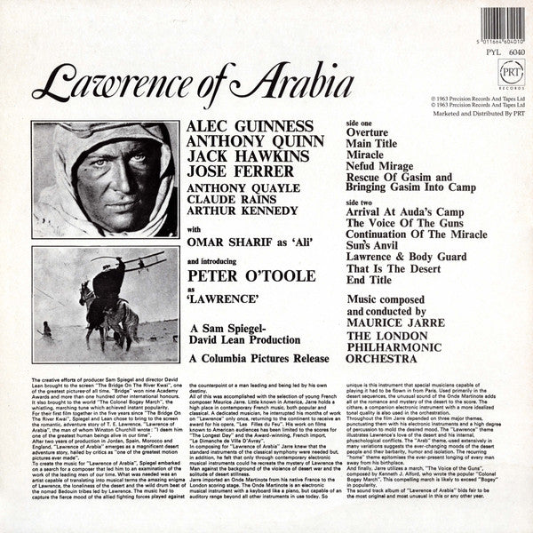 London Philharmonic Orchestra - Lawrence Of Arabia (Vinyl, LP, Stereo) Very Good (VG) / Good Plus (G+)