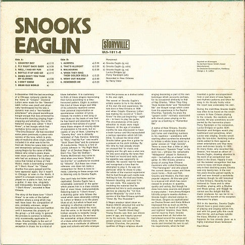 Snooks Eaglin - Snooks Eaglin (Vinyl, LP, Album) Very Good Plus (VG+) / Very Good Plus (VG+)