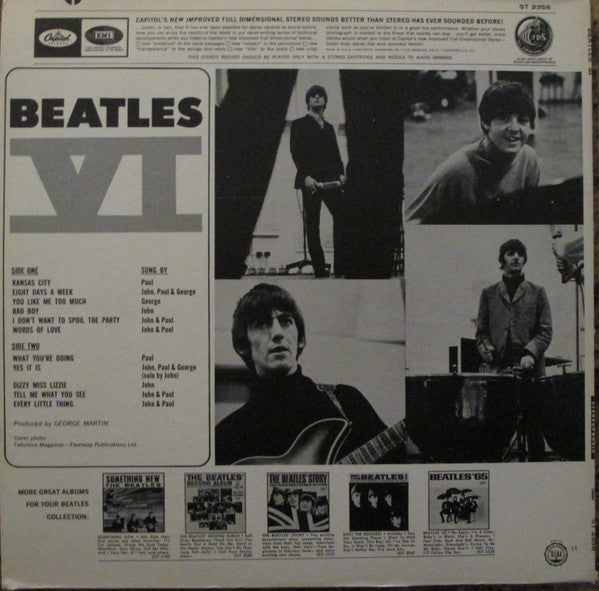 The Beatles - Beatles VI (Vinyl, LP, Album, Reissue, Stereo) Very Good (VG) / Good Plus (G+)