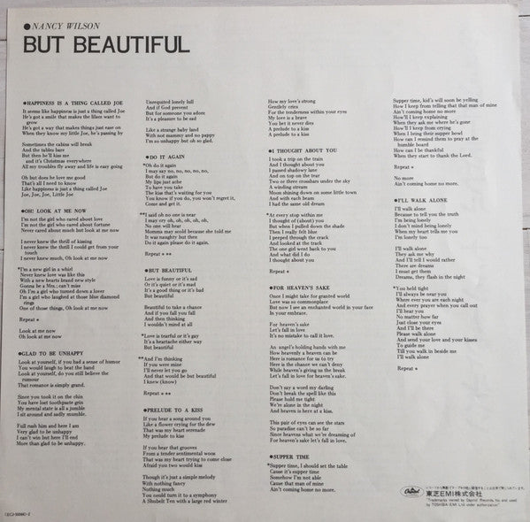 Nancy Wilson - But Beautiful (Vinyl, LP, Album, Reissue, Stereo) Very Good (VG) / Good Plus (G+)