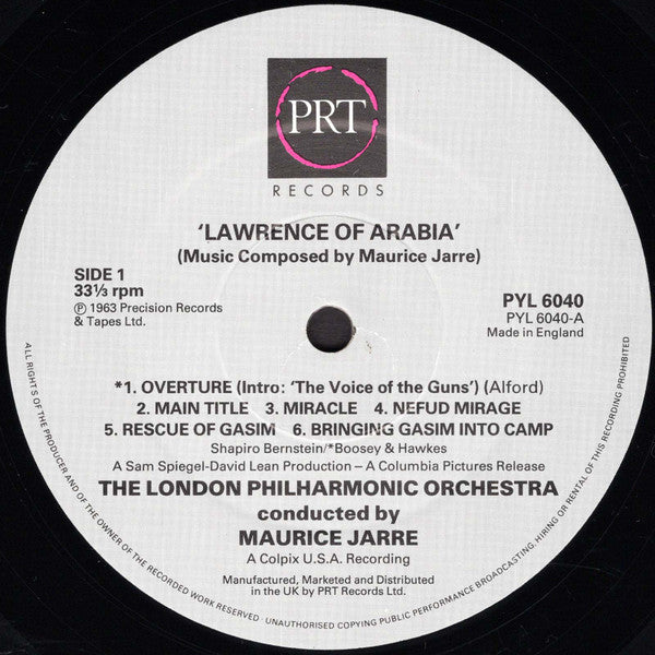 London Philharmonic Orchestra - Lawrence Of Arabia (Vinyl, LP, Stereo) Very Good (VG) / Good Plus (G+)