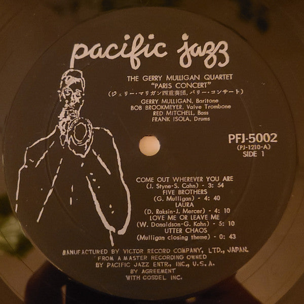 Gerry Mulligan Quartet - Paris Concert (Vinyl, LP, Album, Mono) Very Good (VG) / Very Good (VG)