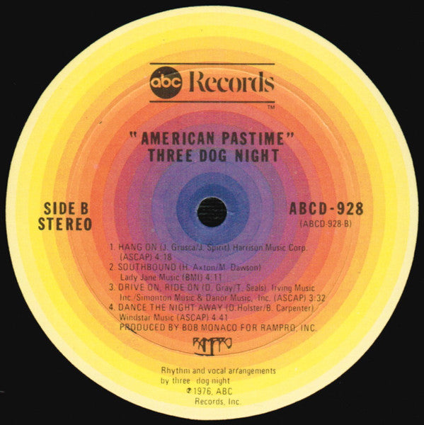 Three Dog Night - American Pastime (Vinyl, LP, Album, Stereo) Very Good Plus (VG+) / Very Good Plus (VG+)