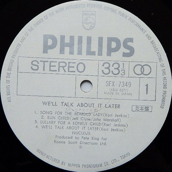 Nucleus (3) - We'll Talk About It Later (Vinyl, LP, Album, Promo) Very Good Plus (VG+) / Very Good Plus (VG+)