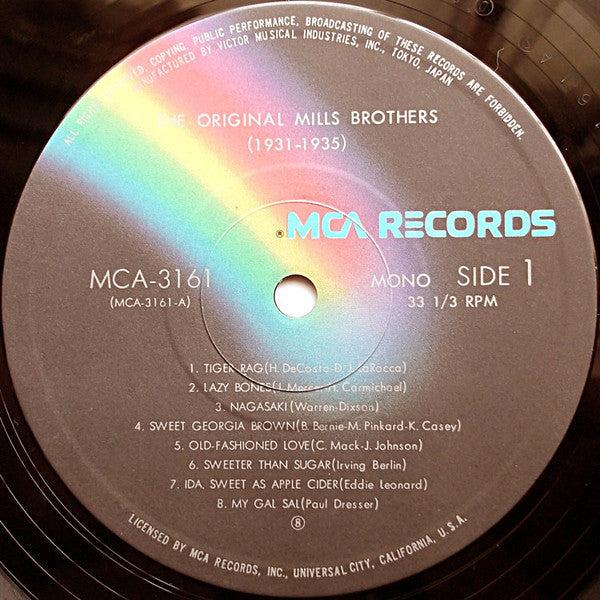 The Mills Brothers - The Original Mills Brothers　1931-1935 (Vinyl, LP, Compilation, Mono) Very Good Plus (VG+) / Near Mint (NM or M-)