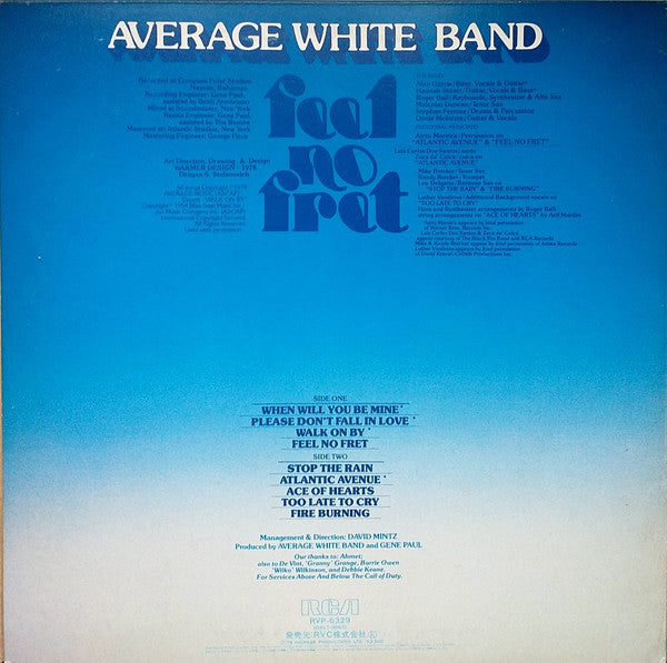 Average White Band - Feel No Fret (Vinyl, LP, Album, Promo) Very Good Plus (VG+) / Very Good (VG)