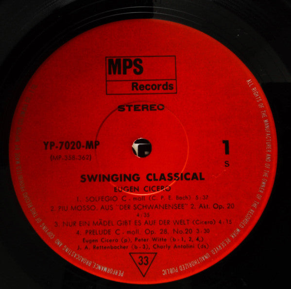 Eugen Cicero - Swinging Classical (Vinyl, LP, Album, Reissue) Very Good Plus (VG+) / Very Good Plus (VG+)