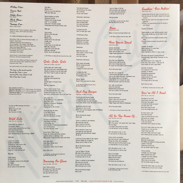 Mötley Crüe - Girls, Girls, Girls (Vinyl, LP, Album, Promo)