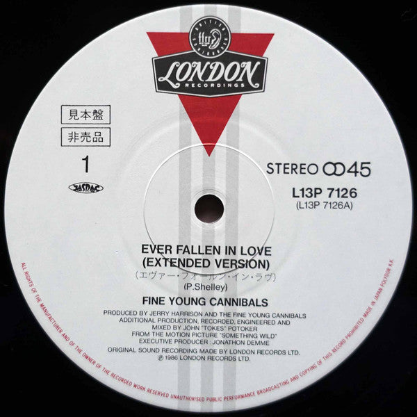 Fine Young Cannibals - Ever Fallen In Love (Vinyl, 12", 45 RPM, Single, Promo) Very Good (VG) / Very Good (VG)