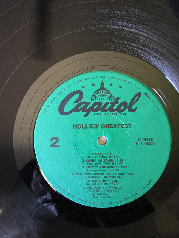 The Hollies - Hollies' Greatest (Vinyl, LP, Compilation, Mono) Very Good Plus (VG+) / Very Good Plus (VG+)