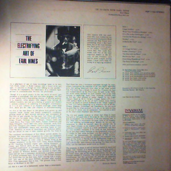 Earl Hines - Up To Date With Earl Hines (Vinyl, LP, Album, Promo, Stereo) Very Good Plus (VG+) / Very Good Plus (VG+)
