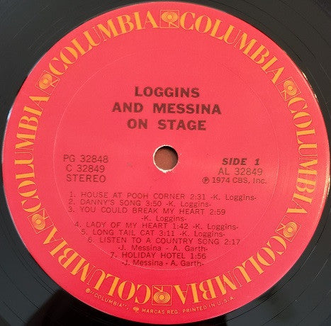Loggins And Messina - On Stage (2xVinyl, LP, Album, Stereo) Good Plus (G+) / Near Mint (NM or M-)