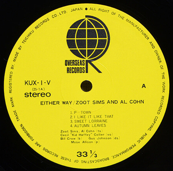 Zoot Sims - Either Way (Vinyl, LP, Album, Reissue)