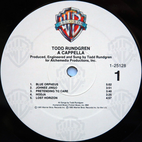 Todd Rundgren - A Cappella (Vinyl, LP, Album) Very Good (VG) / Very Good Plus (VG+)