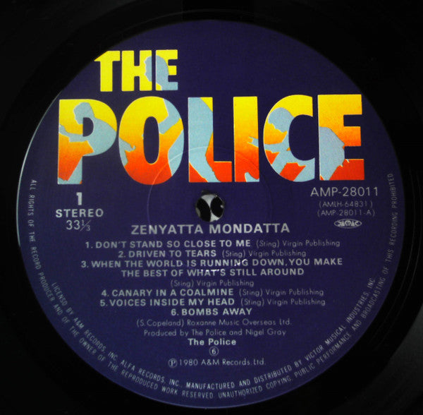 The Police - Zenyatta Mondatta (Vinyl, LP, Album, Stereo)