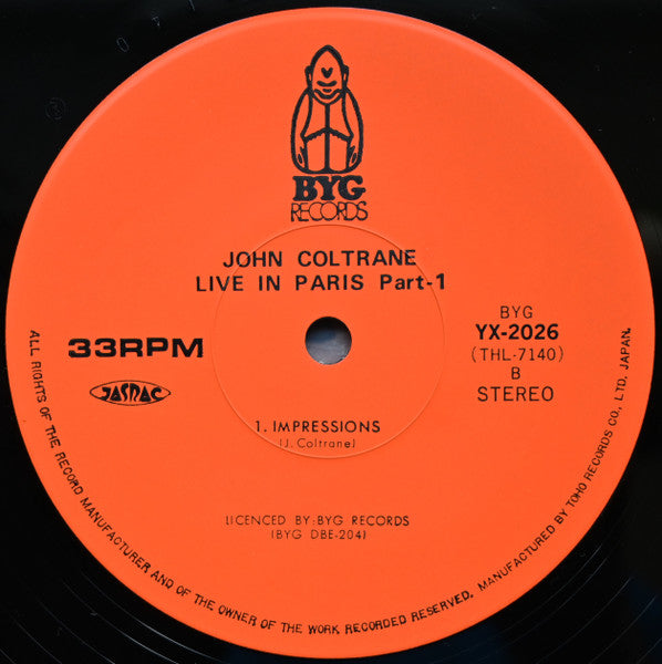 John Coltrane - Live In Paris Part 1 (Vinyl, LP, Album)