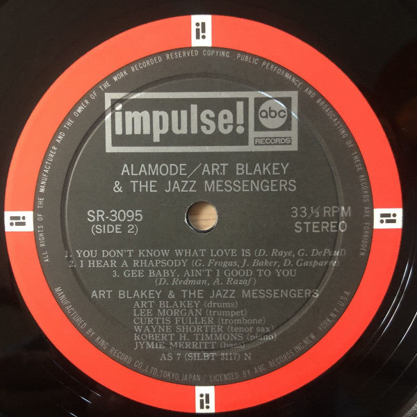 Art Blakey & The Jazz Messengers - !!!!! Impulse! Art Blakey! Jazz Messengers! !!!!! (Vinyl, LP, Album, Reissue, Stereo) Very Good (VG) / Very Good Plus (VG+)