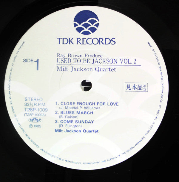 The Milt Jackson Quartet - Used To Be Jackson Vol. 2 (Vinyl, LP, Album, Promo, Stereo) Near Mint (NM or M-) / Very Good (VG)