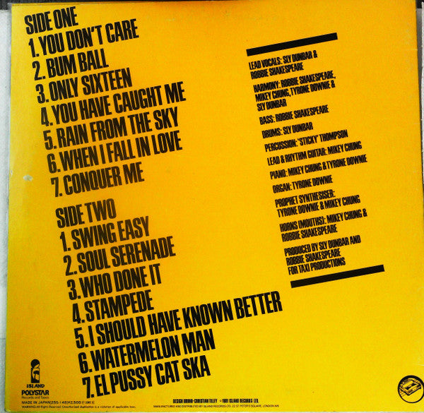 Sly & Robbie - The Sixties, Seventies + Eighties = Taxi (Vinyl, LP, Album, Stereo) Near Mint (NM or M-) / Very Good Plus (VG+)