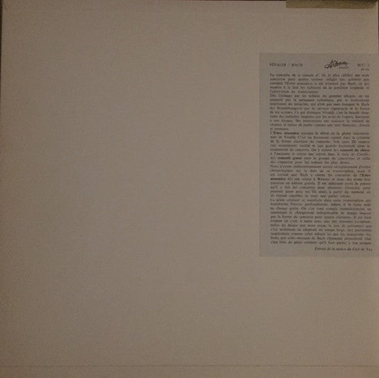 Antonio Vivaldi - Vivaldi - Bach - Concertos Pour Violons Et Clavecins (Vinyl, LP, Album) Very Good Plus (VG+) / Very Good Plus (VG+)