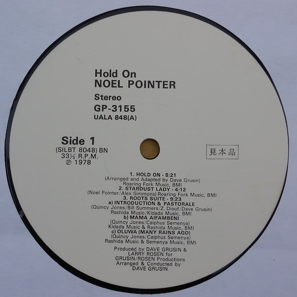 Noel Pointer - Hold On (Vinyl, LP, Album, Promo)