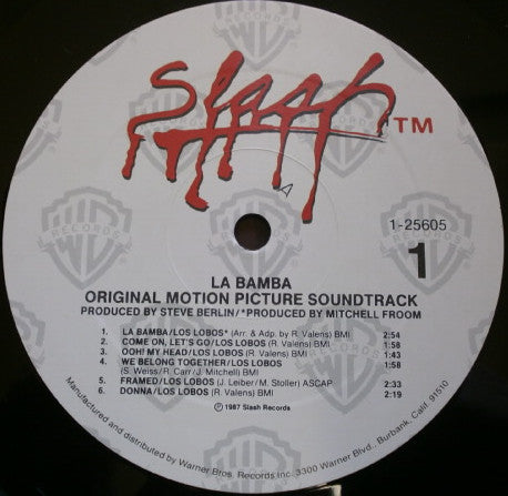 Various - La Bamba ∙Original∙Motion∙Picture∙Soundtrack∙ (Vinyl, LP, Album, Stereo) Very Good (VG) / Good Plus (G+)