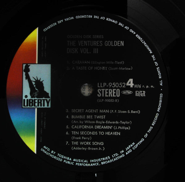 The Ventures - Golden Disk Vol.3 (2xVinyl, LP, Compilation, Stereo) Good Plus (G+) / Very Good (VG)