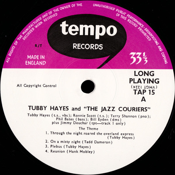 Tubby Hayes - The Jazz Couriers (Vinyl, LP, Album, Limited Edition, Reissue, Mono) Near Mint (NM or M-) / Near Mint (NM or M-)