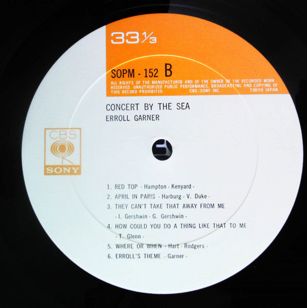 Erroll Garner - Concert By The Sea (Vinyl, LP, Album, Reissue, Mono) Very Good Plus (VG+) / Very Good Plus (VG+)