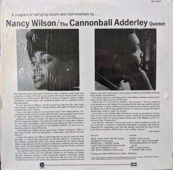 Nancy Wilson - Nancy Wilson / Cannonball Adderley (Vinyl, LP, Album, Reissue, Stereo) Good Plus (G+) / Very Good (VG)