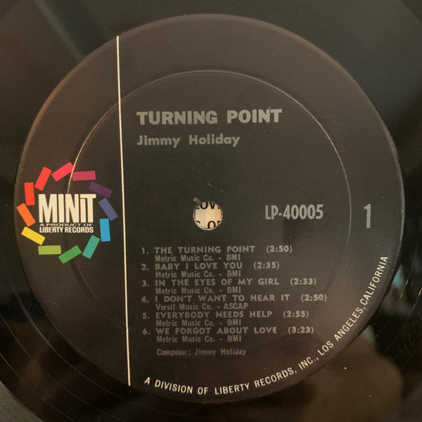Jimmy Holiday - Turning Point (Vinyl, LP, Album, Mono) Very Good Plus (VG+) / Good Plus (G+)