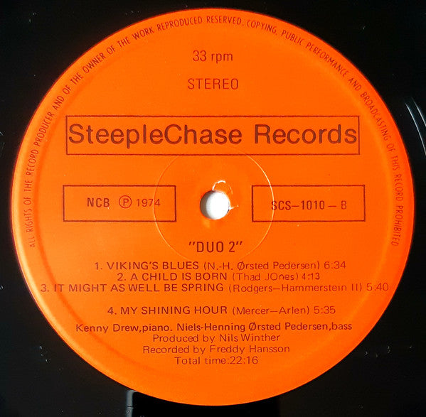 Kenny Drew - Duo 2 (Vinyl, LP, Album, Stereo) Very Good (VG) / Very Good Plus (VG+)