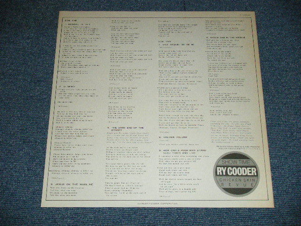 Ry Cooder - Show Time (Vinyl, LP, Album, Promo) Very Good (VG) / Poor (P)