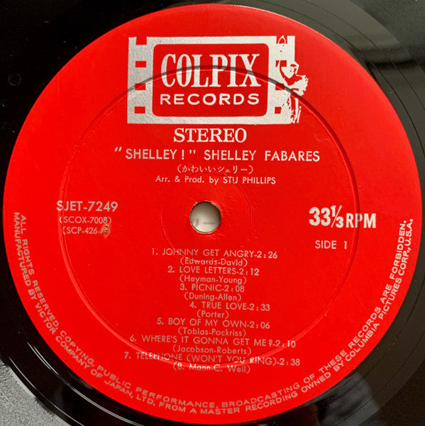 Shelley Fabares - Shelley! (Vinyl, LP, Album, Stereo) Very Good Plus (VG+) / Good Plus (G+)