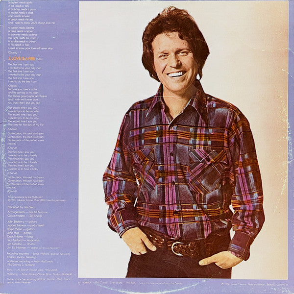 Country Joe McDonald - Love Is A Fire (Vinyl, LP, Album, Stereo) Very Good Plus (VG+) / Very Good (VG)