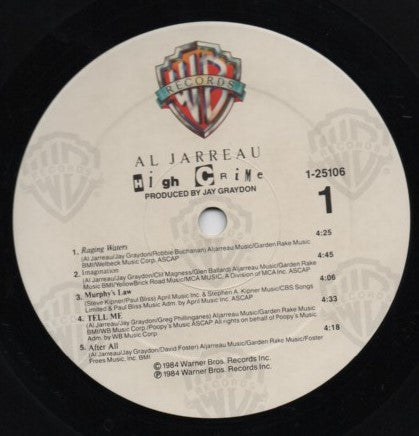 Al Jarreau - High Crime (Vinyl, LP, Album) Very Good Plus (VG+) / Very Good Plus (VG+)