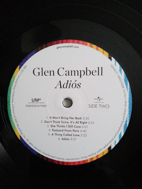 Glen Campbell - Adiós (Vinyl, LP, Album) Very Good Plus (VG+) / Very Good Plus (VG+)