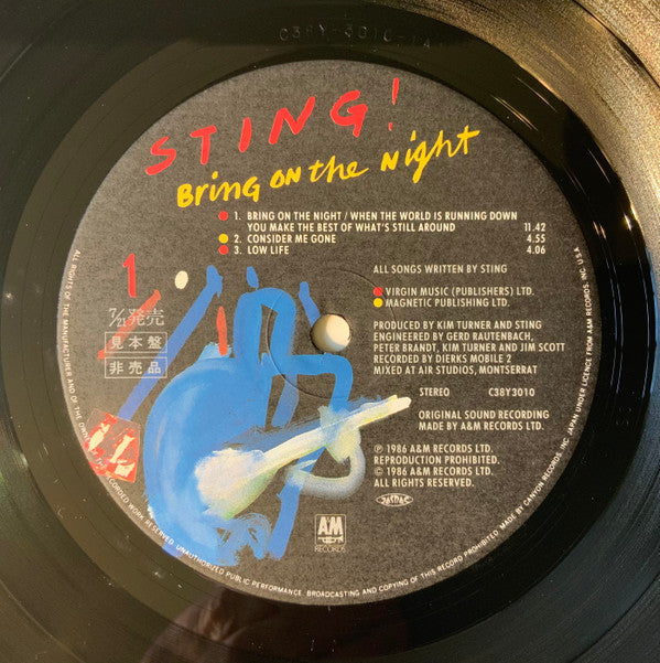 Sting - Bring On The Night (2xVinyl, LP, Album, Promo, Stereo) Very Good Plus (VG+) / Very Good Plus (VG+)