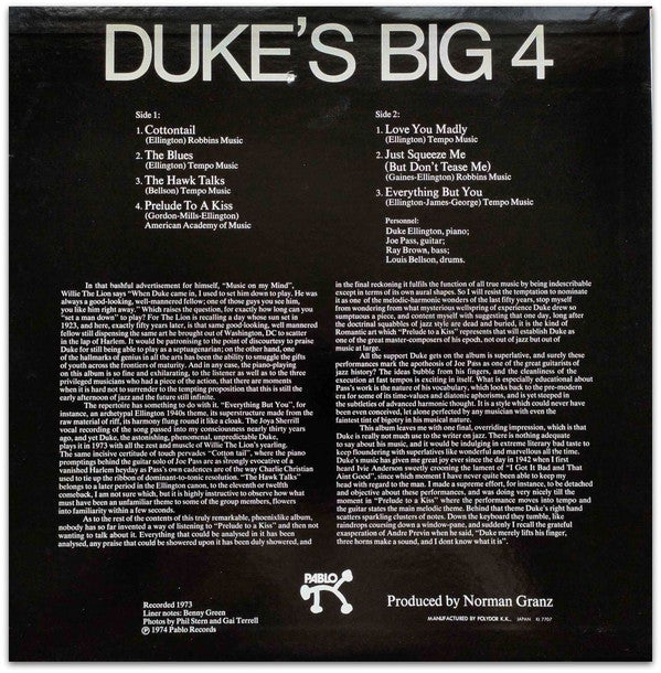 Duke Ellington - Duke's Big 4 (Vinyl, LP, Album) Very Good Plus (VG+) / Very Good (VG)