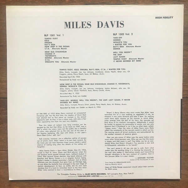 Miles Davis - Volume 2 (Vinyl, LP, Compilation, Reissue, Mono) Near Mint (NM or M-) / Near Mint (NM or M-)