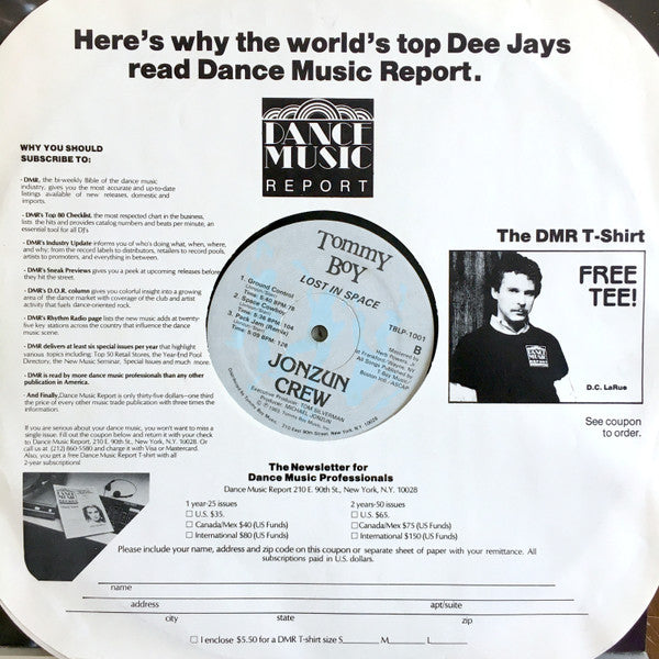 The Jonzun Crew - Lost In Space (Vinyl, LP, Album) Good Plus (G+) / Very Good (VG)