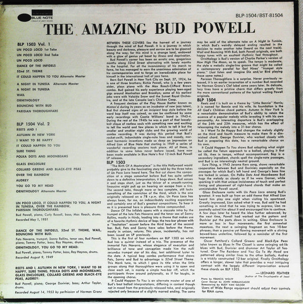 Bud Powell - The Amazing Bud Powell (Volume 2) (Vinyl, LP, Album, Stereo, Reissue, Remastered) Very Good Plus (VG+) / Very Good Plus (VG+)